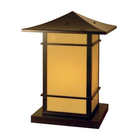 Arroyo Craftsman 12" Katsura Column Mount With Toshi Overlay, Pewter, Frosted Glass KAC-12TSF-P